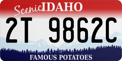 ID license plate 2T9862C