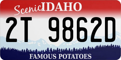 ID license plate 2T9862D