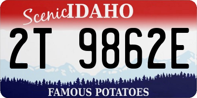 ID license plate 2T9862E