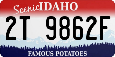 ID license plate 2T9862F