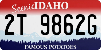 ID license plate 2T9862G