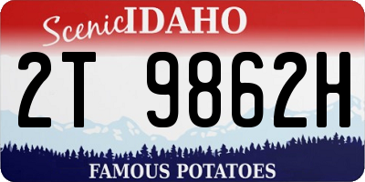 ID license plate 2T9862H