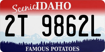 ID license plate 2T9862L