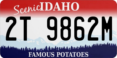 ID license plate 2T9862M