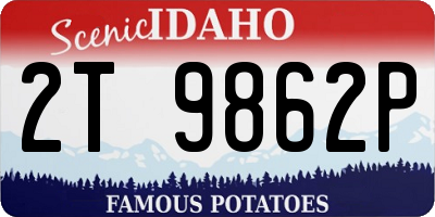 ID license plate 2T9862P