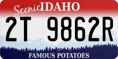 ID license plate 2T9862R