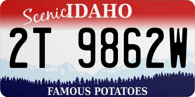 ID license plate 2T9862W