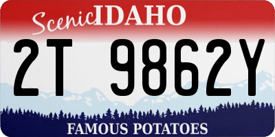 ID license plate 2T9862Y