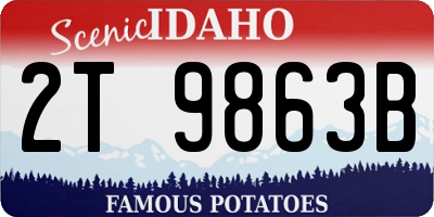 ID license plate 2T9863B