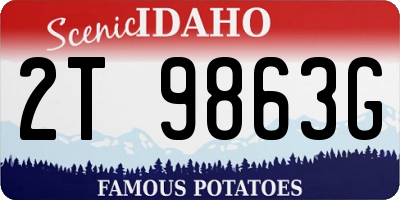 ID license plate 2T9863G