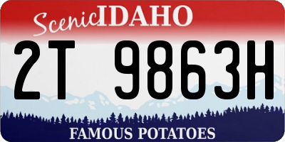 ID license plate 2T9863H