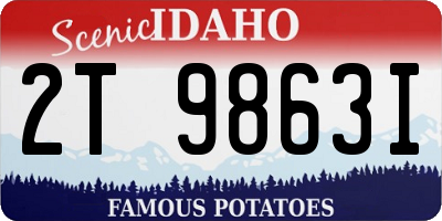 ID license plate 2T9863I