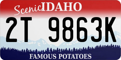 ID license plate 2T9863K