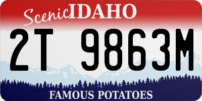 ID license plate 2T9863M