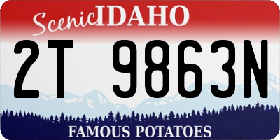 ID license plate 2T9863N