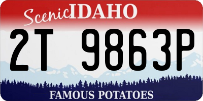 ID license plate 2T9863P