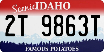 ID license plate 2T9863T