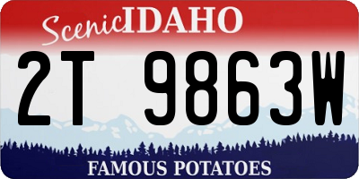 ID license plate 2T9863W