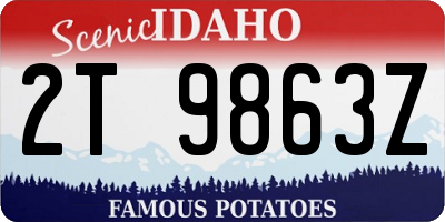 ID license plate 2T9863Z