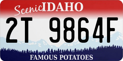 ID license plate 2T9864F