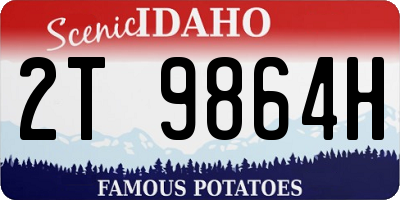 ID license plate 2T9864H