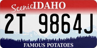 ID license plate 2T9864J