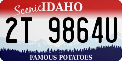 ID license plate 2T9864U