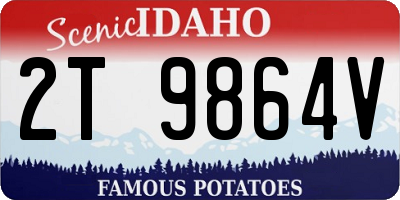 ID license plate 2T9864V