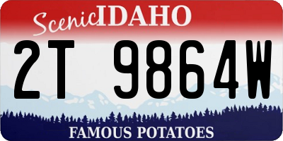 ID license plate 2T9864W