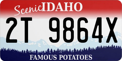 ID license plate 2T9864X