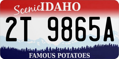 ID license plate 2T9865A