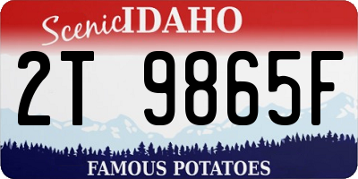 ID license plate 2T9865F