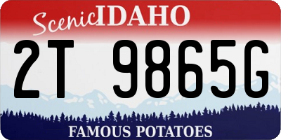 ID license plate 2T9865G