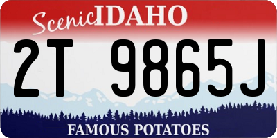 ID license plate 2T9865J