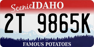 ID license plate 2T9865K