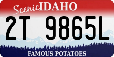 ID license plate 2T9865L