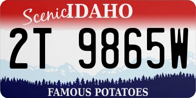 ID license plate 2T9865W