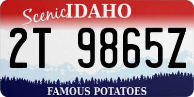 ID license plate 2T9865Z