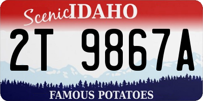 ID license plate 2T9867A
