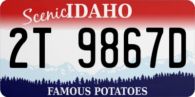 ID license plate 2T9867D