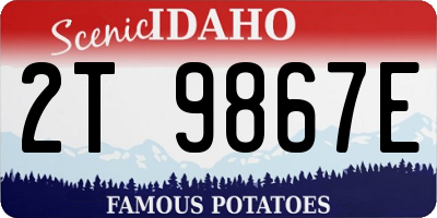 ID license plate 2T9867E