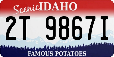 ID license plate 2T9867I