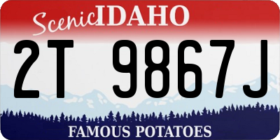 ID license plate 2T9867J