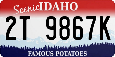 ID license plate 2T9867K