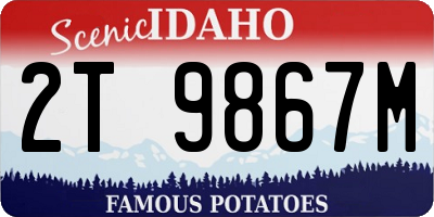ID license plate 2T9867M