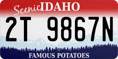 ID license plate 2T9867N