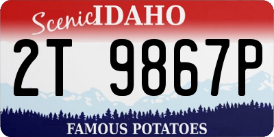 ID license plate 2T9867P