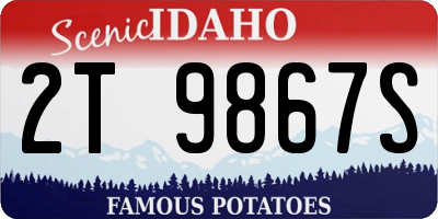ID license plate 2T9867S