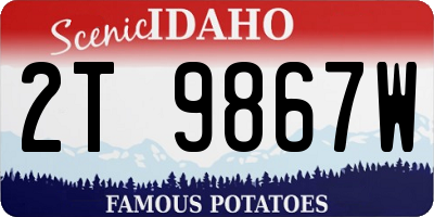 ID license plate 2T9867W