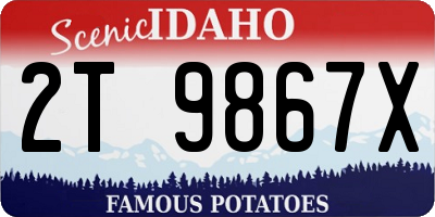 ID license plate 2T9867X